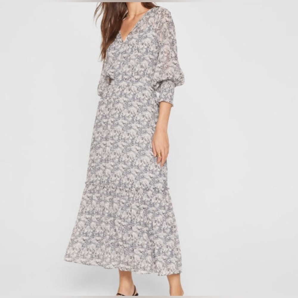 Club Monaco Smocked Cuff Maxi Dress